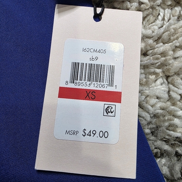 NWT Ivanka Trump Blue and Gold Accent Sleeveless Tank Top Size XS - Picture 5 of 7